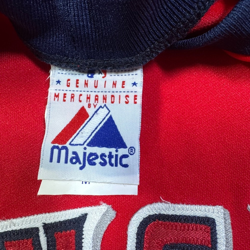 Majestic Angels Baseball Jersey Dress Red Navy Anaheim Los Angeles MLB Size M - Picture 5 of 10
